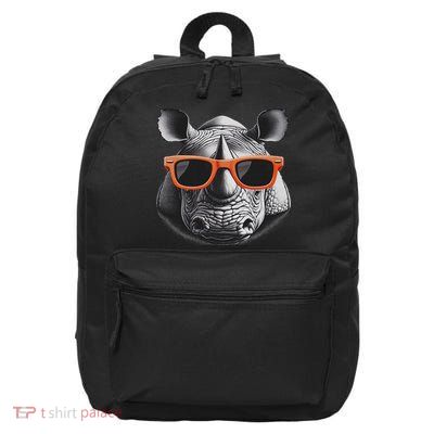 Cool Rhino Wearing Sunglasses Art 16 in Basic Backpack