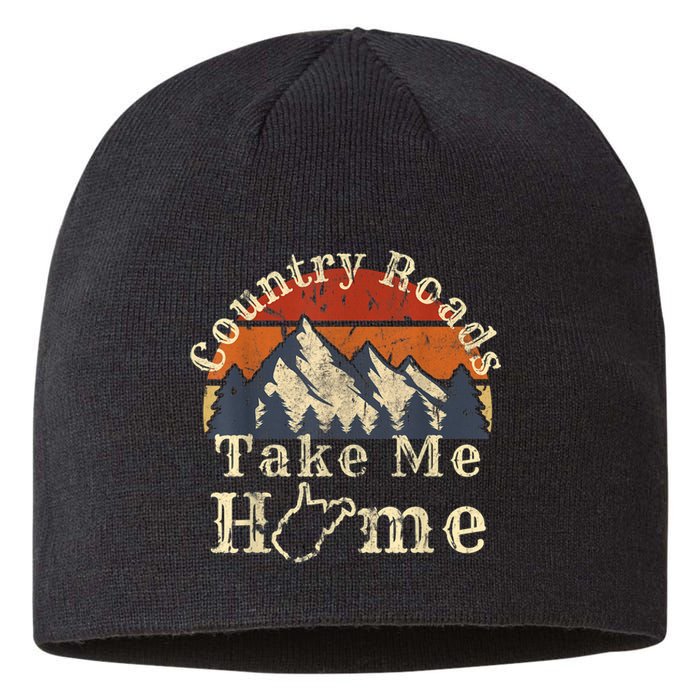 Country Roads West Virginia Take Me Home WV Map Mountains Sustainable Beanie