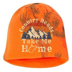 Country Roads West Virginia Take Me Home WV Map Mountains Kati - Camo Knit Beanie