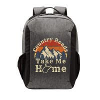 Country Roads West Virginia Take Me Home WV Map Mountains Vector Backpack