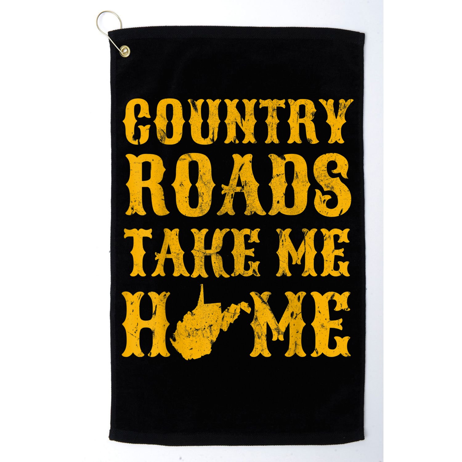 Country Roads West Virginia Take Me Home WV Map Vintage Golf Towel