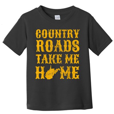 Country Roads West Virginia Take Me Home WV Map Vintage Toddler T-Shirt