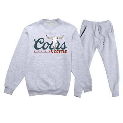 Cattle Rodeo Western Cowboy Premium Crewneck Sweatsuit Set