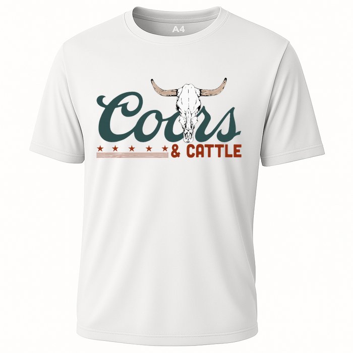 Cattle Rodeo Western Cowboy Cooling Performance Crew T-Shirt