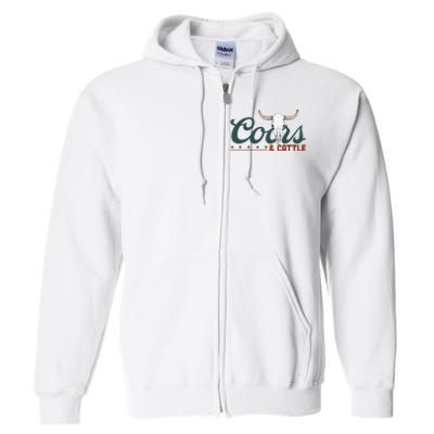 Cattle Rodeo Western Cowboy Full Zip Hoodie