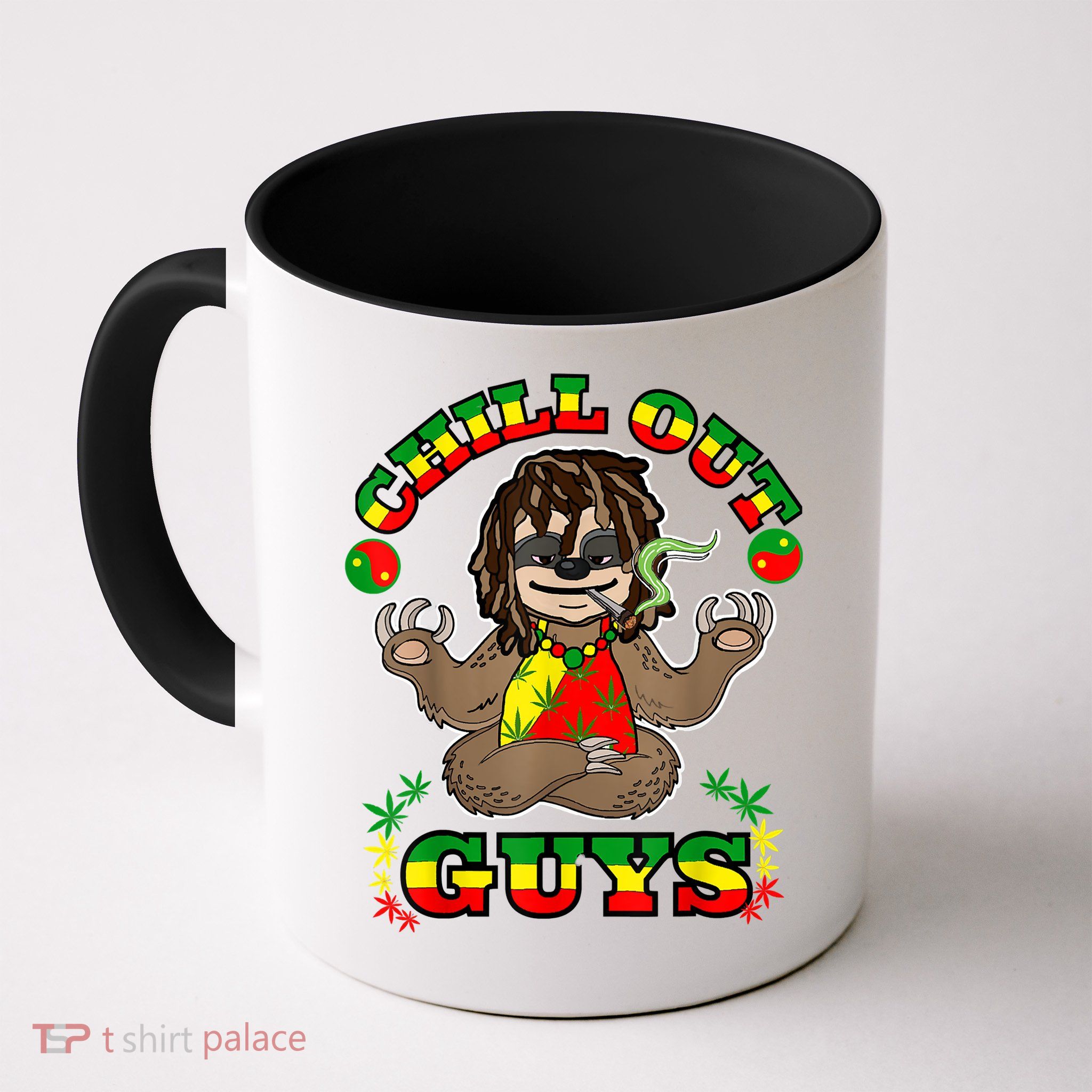 Cool Rastafari Weed Cannabis 420 Loving Yoga Sloth Stoner Mug