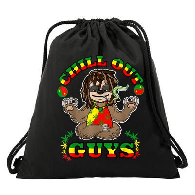 Cool Rastafari Weed Cannabis 420 Loving Yoga Sloth Stoner Drawstring Bag