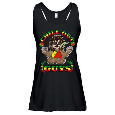Cool Rastafari Weed Cannabis 420 Loving Yoga Sloth Stoner Ladies Essential Flowy Tank