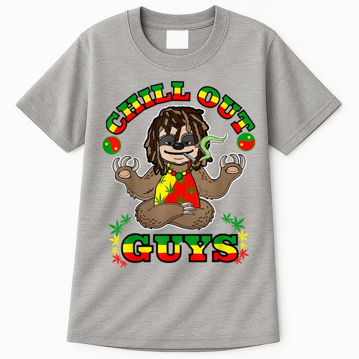 Cool Rastafari Weed Cannabis 420 Loving Yoga Sloth Stoner Tall T-Shirt