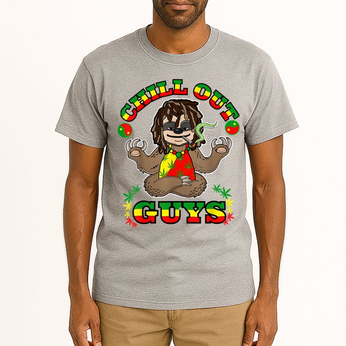Cool Rastafari Weed Cannabis 420 Loving Yoga Sloth Stoner Tall T-Shirt