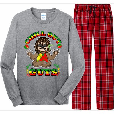 Cool Rastafari Weed Cannabis 420 Loving Yoga Sloth Stoner Long Sleeve Pajama Set