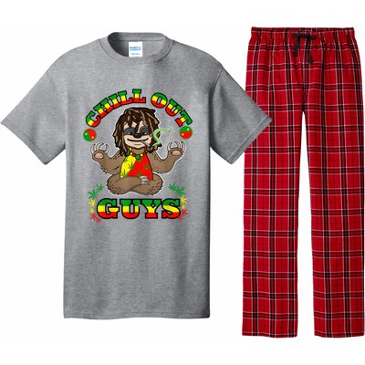 Cool Rastafari Weed Cannabis 420 Loving Yoga Sloth Stoner Pajama Set