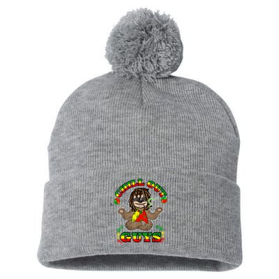 Cool Rastafari Weed Cannabis 420 Loving Yoga Sloth Stoner Pom Pom 12in Knit Beanie