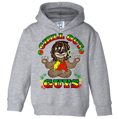 Cool Rastafari Weed Cannabis 420 Loving Yoga Sloth Stoner Toddler Hoodie