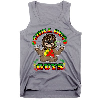 Cool Rastafari Weed Cannabis 420 Loving Yoga Sloth Stoner Tank Top