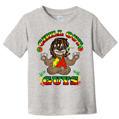 Cool Rastafari Weed Cannabis 420 Loving Yoga Sloth Stoner Toddler T-Shirt