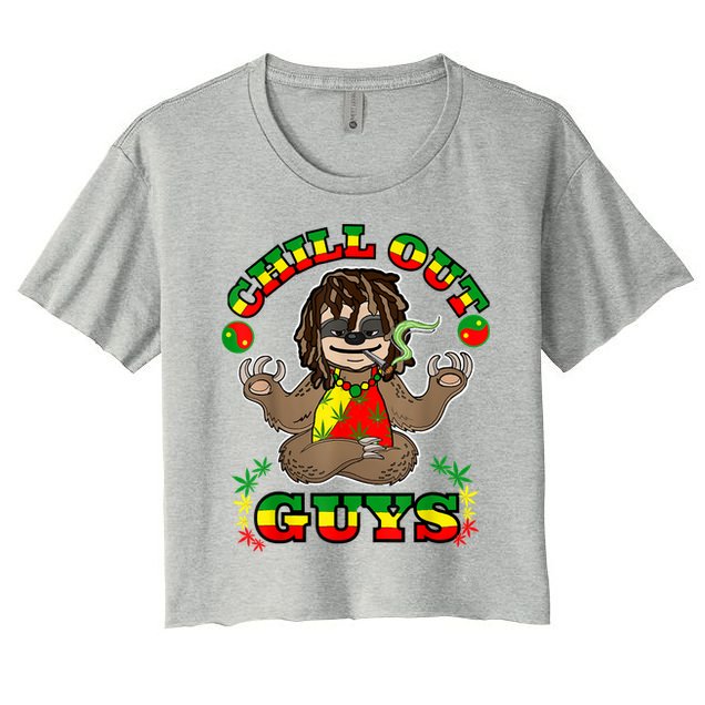Cool Rastafari Weed Cannabis 420 Loving Yoga Sloth Stoner Crop Top