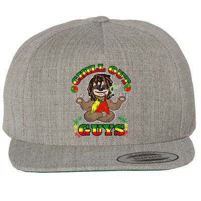 Cool Rastafari Weed Cannabis 420 Loving Yoga Sloth Stoner Wool Snapback Cap