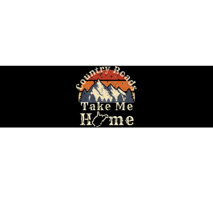 Country Roads West Virginia Take Me Home WV Map Mountains Bumper Sticker