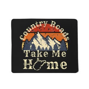 Country Roads West Virginia Take Me Home WV Map Mountains Mousepad