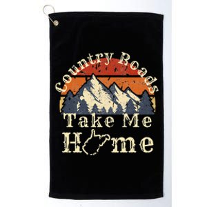 Country Roads West Virginia Take Me Home WV Map Mountains Platinum Collection Golf Towel