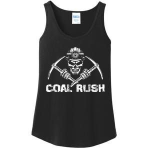 Coal Rush Wv With Skeleton Skull Miner Hard Hat Ladies Essential Tank