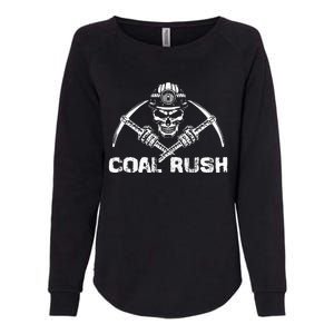 Coal Rush Wv With Skeleton Skull Miner Hard Hat Womens California Wash Sweatshirt