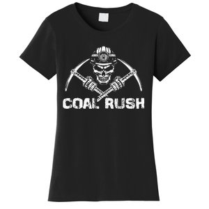 Coal Rush Wv With Skeleton Skull Miner Hard Hat Women's T-Shirt