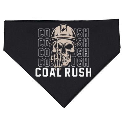 Coal Rush West Virginia Skull Coal Miner Hard Hat USA-Made Doggie Bandana