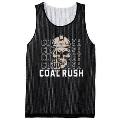 Coal Rush West Virginia Skull Coal Miner Hard Hat Mesh Reversible Basketball Jersey Tank