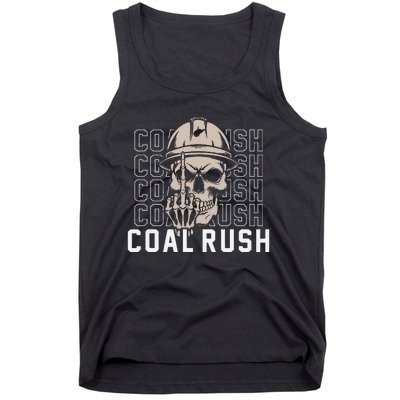 Coal Rush West Virginia Skull Coal Miner Hard Hat Tank Top