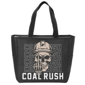 Coal Rush West Virginia Skull Coal Miner Hard Hat Zip Tote Bag