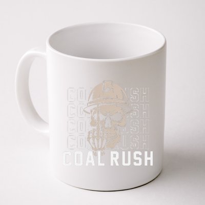 Coal Rush West Virginia Skull Coal Miner Hard Hat Coffee Mug