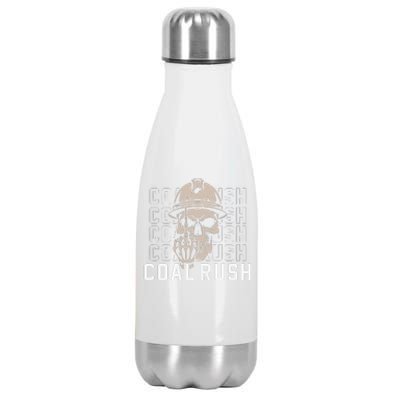 Coal Rush West Virginia Skull Coal Miner Hard Hat Stainless Steel Insulated Water Bottle