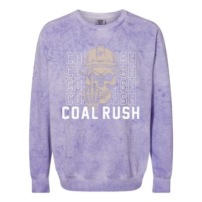 Coal Rush West Virginia Skull Coal Miner Hard Hat Colorblast Crewneck Sweatshirt