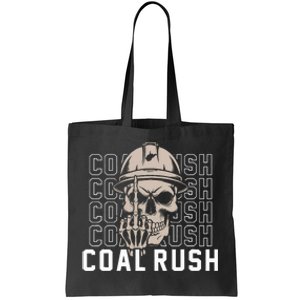 Coal Rush West Virginia Skull Coal Miner Hard Hat Tote Bag