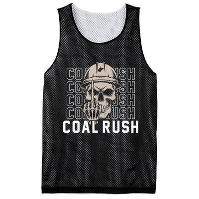 Coal Rush West Virginia Skull Coal Miner Hard Hat Mesh Reversible Basketball Jersey Tank