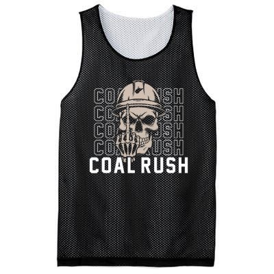 Coal Rush West Virginia Skull Coal Miner Hard Hat Mesh Reversible Basketball Jersey Tank