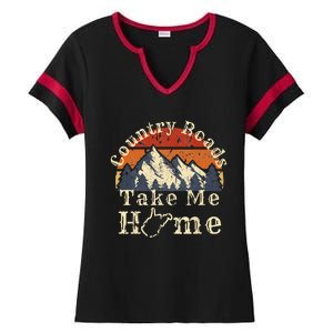 Country Roads West Virginia Take Me Home WV Map Mountains Ladies Halftime Notch Neck Tee