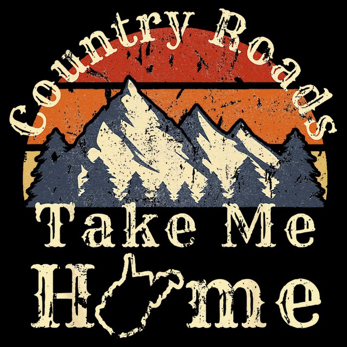Country Roads West Virginia Take Me Home WV Map Mountains City Backpack