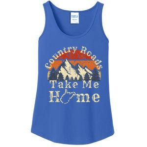 Country Roads West Virginia Take Me Home WV Map Mountains Ladies Essential Tank