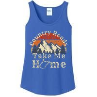 Country Roads West Virginia Take Me Home WV Map Mountains Ladies Essential Tank