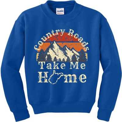 Country Roads West Virginia Take Me Home WV Map Mountains Kids Sweatshirt