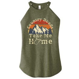 Country Roads West Virginia Take Me Home WV Map Mountains Women's Perfect Tri Rocker Tank