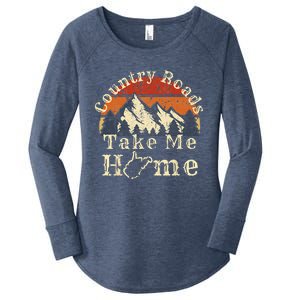 Country Roads West Virginia Take Me Home WV Map Mountains Women's Perfect Tri Tunic Long Sleeve Shirt