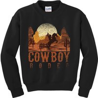 Cowboy Rodeo Western Texan Gift Horseback Riding Cowboy Kids Sweatshirt