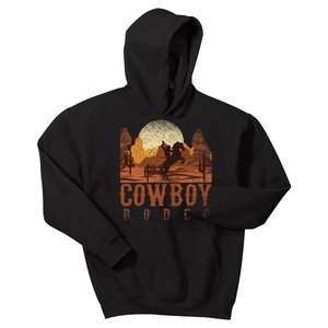 Cowboy Rodeo Western Texan Gift Horseback Riding Cowboy Kids Hoodie