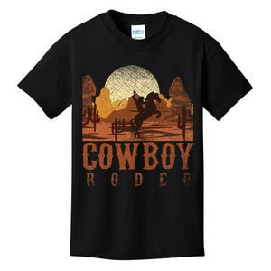 Cowboy Rodeo Western Texan Gift Horseback Riding Cowboy Kids T-Shirt