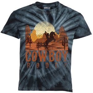 Cowboy Rodeo Western Texan Gift Horseback Riding Cowboy Kids Tie-Dye T-Shirt