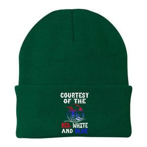 Courtesy Red White And Blue Knit Cap Winter Beanie